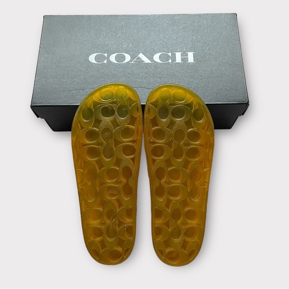 Coach Yellow Slides Size 7 Ulyssa Rubber Slide Buttercup - Picture 4 of 13
